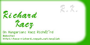 richard kacz business card